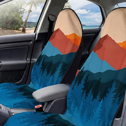 2 Pack Car Seat Towel Covers, Sweat Protector for Front Seats, Premium Thickened Microfiber with Sedona, Breathable & Quick Dry, Machine Washable Cover for Gym Running Beach Universal Fit Sunset - color: Sedona
