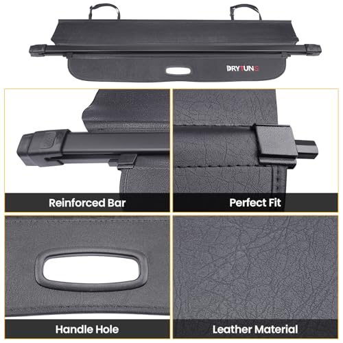 Cargo Cover for Honda CRV 2026 2025 2024 2023, Retractable Cargo Trunk Cover for Honda CRV 2023-2026 (Leather - Extension & Straps) - style: Leather - Extension & Straps