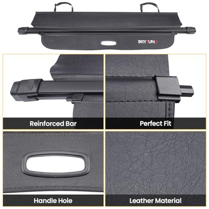 Cargo Cover for Honda CRV 2026 2025 2024 2023, Retractable Cargo Trunk Cover for Honda CRV 2023-2026 (Leather - Extension & Straps) - style: Leather - Extension & Straps