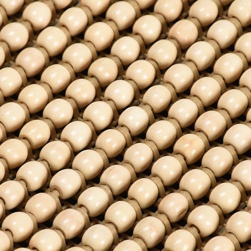 Blueshyhall Cooling Wooden Beaded Car Seat Cover Comfortable Massage Support Cushion for SUV Auto Office Home Seat Chair - Beige 2 Pcs - color: Beige