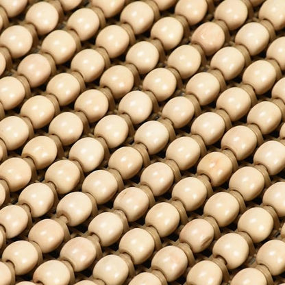 Blueshyhall Cooling Wooden Beaded Car Seat Cover Comfortable Massage Support Cushion for SUV Auto Office Home Seat Chair - Beige 2 Pcs - color: Beige