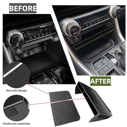 3Pcs Center Console Organizer Divider Storage Tray Compatible with Toyota RAV4 2019-2025 Armrest Storage Box Interior Accessories, Gear Shift Storage Tray Box Insert Divider
