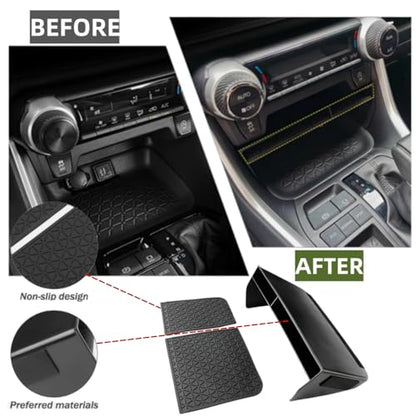 3Pcs Center Console Organizer Divider Storage Tray Compatible with Toyota RAV4 2019-2025 Armrest Storage Box Interior Accessories, Gear Shift Storage Tray Box Insert Divider