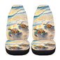 Beach Turtle Starfish Shell Print Car Seat Covers, 2 Pieces Washable Auto Seats Protectors Anti-Scratch Front Seat Cushions Car Interior Accessories Universal Fit Most Vehicles - color: Beach Turtle Starfish Shell