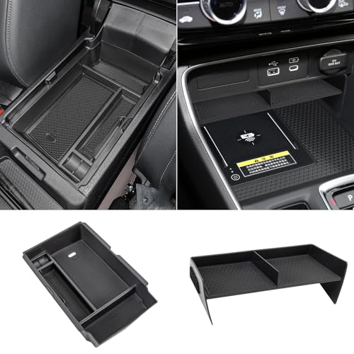 2PCS Center Console Organizer Tray and Armrest Storage Box Compatible with 2026 2025 2024 2023 Honda CRV Accessories Insert Secondary Storage Box with ABS Material - size: 2 Pcs Center Console Organizer