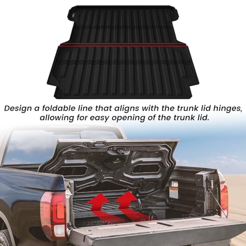 LASFIT Truck Bed Mat for Honda Ridgeline 2026 2025 2024 2023 2022 2021 2020 2019 2018 2017 5.3FT (64.0 in) Bed Mat, TPE All Weather Custom Fit Truck Cargo Bed Liner, Black - style: 8）For Honda Ridgeline | 2017-2026 | Truck Bed Mat