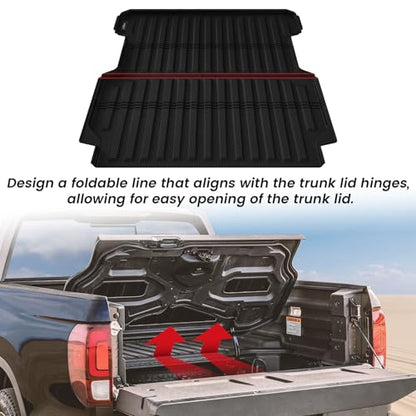 LASFIT Truck Bed Mat for Honda Ridgeline 2026 2025 2024 2023 2022 2021 2020 2019 2018 2017 5.3FT (64.0 in) Bed Mat, TPE All Weather Custom Fit Truck Cargo Bed Liner, Black - style: 8）For Honda Ridgeline | 2017-2026 | Truck Bed Mat