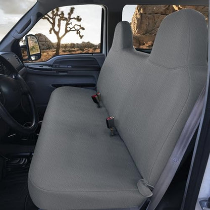 Sandwich Fabric Front Bench Seat Cover Compatible with Ford F250 F350 F450 F550 1999 2000 2001 2002 2003 2004 2005 2006 2007 Super Duty Trucks Full Bench Seat Cover - Gray - color: Gray, size: Knit cloth