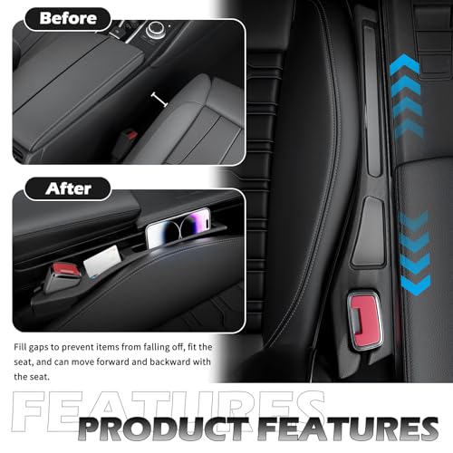 2PCS Car Seat Gap Filler Organizer,Multifunctional Car Gap Filler Organizer Storages Phone Key Avoids Things Falling,Universal Car Blocker Between Seats Car Organizer Car Accessories