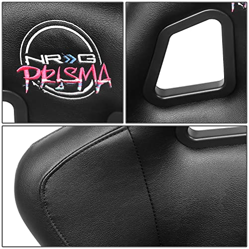 NRG Innovations FRP-302BK-V Bucket Racing Seat Double Layer FRP Black Vinyl Wrapped Mixed-density Foam 5 Point Harness Compatibility - color: Black