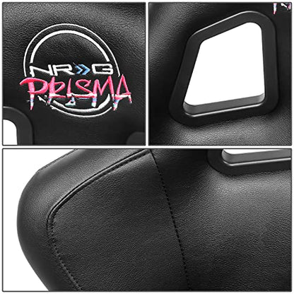 NRG Innovations FRP-302BK-V Bucket Racing Seat Double Layer FRP Black Vinyl Wrapped Mixed-density Foam 5 Point Harness Compatibility - color: Black