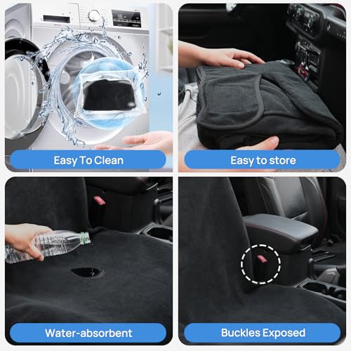 Nilight Car Seat Cover Black Terry Fabric Water and Sweat Absorbent Ideal for Running Gym Workouts Beach Swimming and Hiking Suitable for Cars Truck SUV