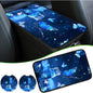 Universal Auto Center Console Pad and 2Pcs Car Coasters Set, Anti Slip Soft Neoprene Car Armrest Seat Box Cover Protector Universal Fit - Car Interior Accessories, Blue Butterfly - color: 511