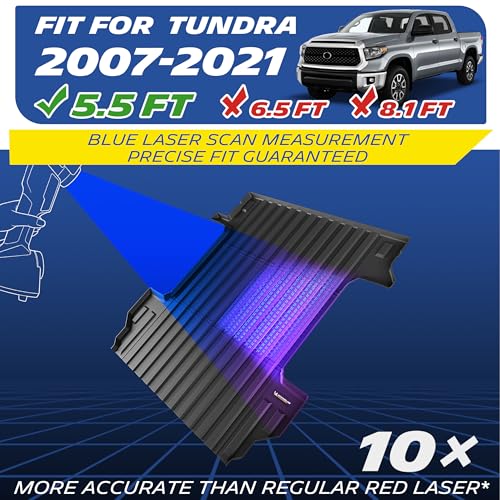 MICHELIN Truck Bed Mat for 2007-2021 Toyota Tundra 5.5 FT / 66.7" Only (Not Fit Drop-in Liners), All-Weather Truck Bed Liner, Custom Fit, Durable TPE, Non-Slip - size: 1) Tundra | 07-21 | 5.5 FT