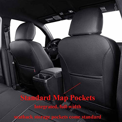 EKR Custom Fit Tacoma Front Car Seat Covers for Toyota Tacoma 2016 2017 2018 2019 2020 2021 2022 2023 Double Cab/Access Cab - Front Row Only,Faux Leather(Black) - color: Leather (Black), size: 2016-2023 Double&Access Cab-Only 1st Row