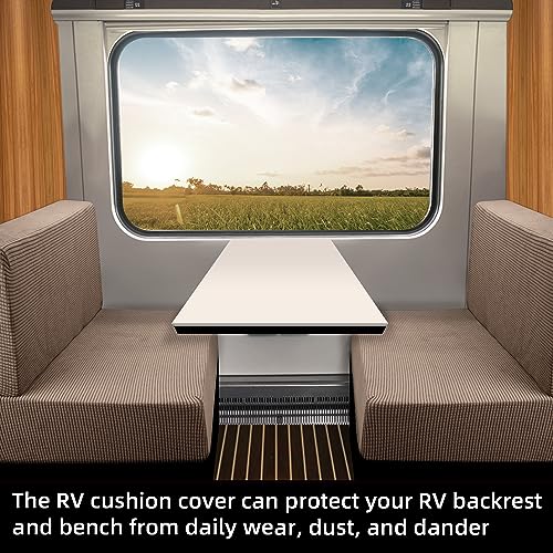Tlswshsy RV Dinette Cushions Covers - Stretch Sofa Seat Slipcovers - Washable Loveseat Sofa Furniture Protector for Camper Car Bench (Camel 2 Backrest Covers & 2 Bench Covers) - color: Camel