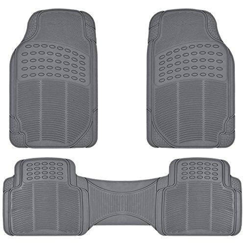 BDK MT783PLUS ProLiner Original Heavy-Duty Front & Rear Rubber Floor Mats, Gray, 3 Piece (Pack of 1) - color: Gray