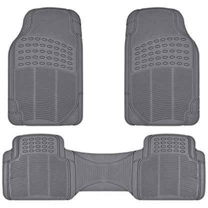 BDK MT783PLUS ProLiner Original Heavy-Duty Front & Rear Rubber Floor Mats, Gray, 3 Piece (Pack of 1) - color: Gray