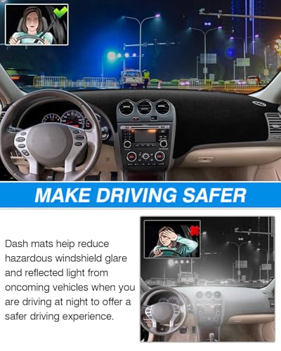Cartist Dash Cover for Nissan Altima 2007-2011 2012 Accessories Anti-Glare Altima Dashboard Cover Mat UV Protection&Non-Slip Altima Dash Mat Black - size: 53.15*25.59(Nissan Altima 2007-2012)
