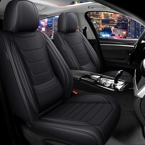 Car Seat Cover Full Set for Mercedes Benz GLA 250 Seat Covers 2017-2025, Nappa Leather Waterproof Seat Covers For Cars, Airbag Compatible, Universal Automotive Seat Covers(Standard Front Row/Black) - color: Black, size: Front Row Standard