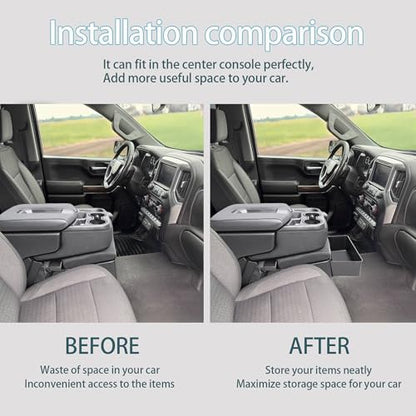 Center Console Hanging Organizer Box Compatible with 2019-2026 Chevy Silverado/GMC Sierra 1500 and 2020-2026 Chevrolet Silverado/Sierra 2500HD 3500HD Accessories(Split-Bench Folding Seat Only)