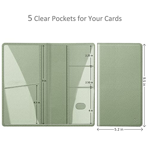 FINPAC Car Registration and Insurance Card Holder, Vehicle Glove Box Card Organizer Wallet Automobile Accessories for License - color: * Sage Green