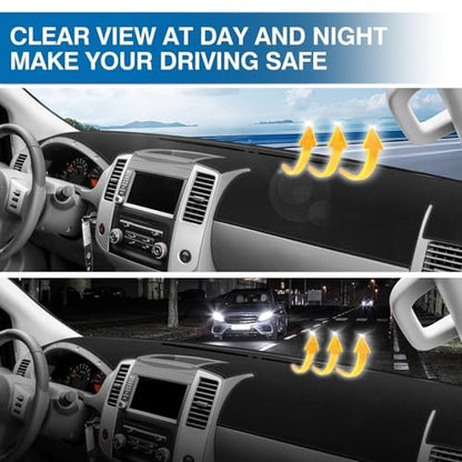 KUST Black Dash Cover for Nissan Frontier 2005-2019 2020 2021/Xterra 2005-2015/Pathfinder 2005-2012, 2009-2012 Suzuki Equato Polyester Dashboard Cover Non-Slip Sunshade Windshield No Glare - size: For Frontier 05-21