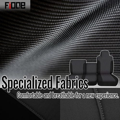 40/60 Split Bench Design Front Seat Cover for Isuzu NPR 1995-2005, Knitted Fabric with Soft Foam Lining, Breathable Seat Protector-Balck