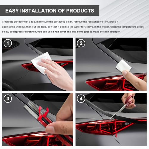 2 Pieces Windshield Rubber Seal Windshield Trim Stripping, Car Weather Stripping, Waterproof Rubber Edge Trim, 22 Ft T Shape Sealing Strip Universal for Car Front Rear Windshield
