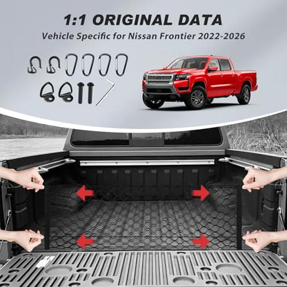 Truck Bed Cargo Net for Nissan Frontier 2022-2025 2026 Accessories, Envelope Style Pickup Truck Bed Cargo Net, Elastic Heavy Duty Nylon Mesh Storage Netting Organizer - size: Nissan Frontier