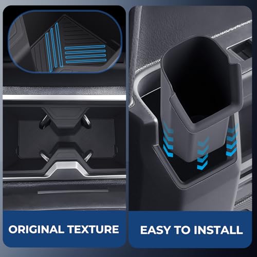 Cup Holder Inserts for Toyota 4Runner 2026 2025 6th Gen, Interior Accessories Center Console Front & Rear Cup Holders Covers Protector for 2025-2026 4 Runner, Black - style: Fits for 2025-2026 4Runner, Full Set