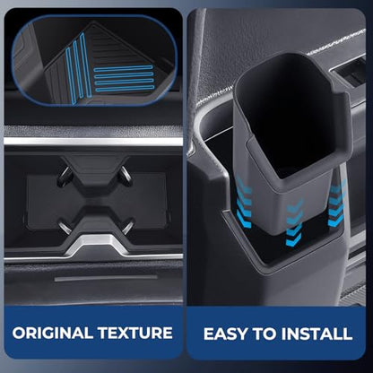 Cup Holder Inserts for Toyota 4Runner 2026 2025 6th Gen, Interior Accessories Center Console Front & Rear Cup Holders Covers Protector for 2025-2026 4 Runner, Black - style: Fits for 2025-2026 4Runner, Full Set