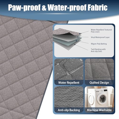 Dog Car Seat Cover for Back Seat, Hard Bottom Car Seat Cover with Door Protector for Full-Size Crewcab Trucks, Scratch-Resistant, Waterproof Back Seat Extender for Dogs