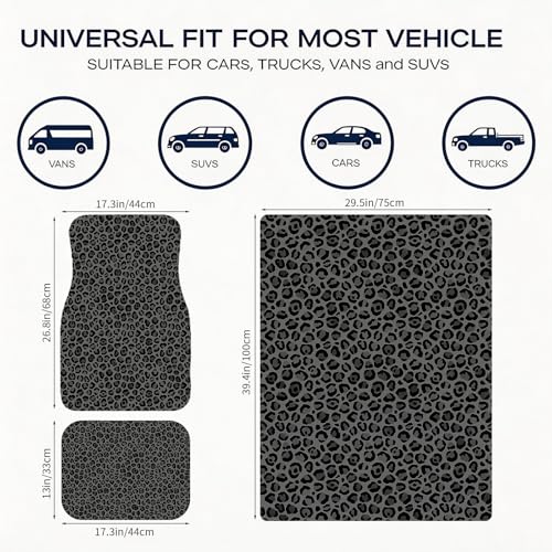 Automotive Floor Mats 5 Pcs, Universal Car Floor Mats, Leopard Print Cargo Liner, Car Accessory for SUVs/Sedan/Wagons, Durable Protective Mat, Trunk Liner for Families/Travel Enthusiasts - style: Bundle 9