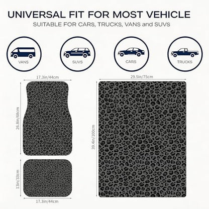 Automotive Floor Mats 5 Pcs, Universal Car Floor Mats, Leopard Print Cargo Liner, Car Accessory for SUVs/Sedan/Wagons, Durable Protective Mat, Trunk Liner for Families/Travel Enthusiasts - style: Bundle 9