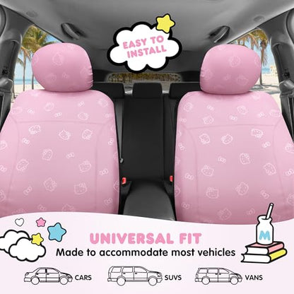 Carbella Hello Kitty Car Seat Covers - Cute Pink Seat Covers, Car Accessories Gift Hello Kitty Accessories 2pc Pink Car Seat Covers - color: Seat Covers Leather-Pink, style: Hello Kitty