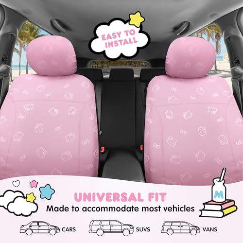 Carbella Hello Kitty Car Seat Covers - Cute Pink Seat Covers, Car Accessories Gift Hello Kitty Accessories 2pc Pink Car Seat Covers - color: Seat Covers Leather-Pink, style: Hello Kitty