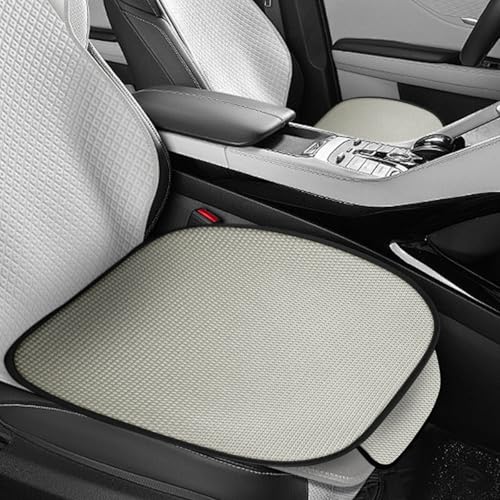 2PCS Car Seat Bottom Cover Pad, Ice Silk Comfort Non-Slip Front Seat Protector Mat with Storage Pocket, Breathable Car Seat Cushion Pad, Universal Fit for Car SUV Truck Van (Grey) - color: Grey