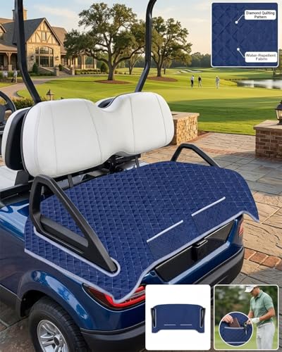 Golf Cart Seat Covers – Soft Quilted with Storage Pockets,for Club Car,EZGO,Yamaha,Fits Most Seats,Washable & Easy to Install (51"x30.5")