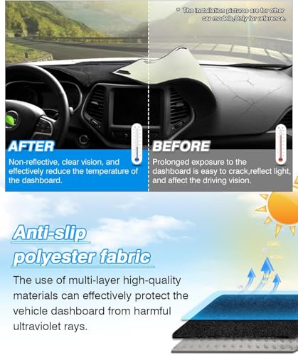 CARTIST Dash Cover Fits for Ford Ranger 2019 2020 2021 2022 (Without HUD), Dashboard Cover for Ranger Accessories, Dash Mat Anti-Slip Silicone Back - size: Ford Ranger 2019-2022 (Without HUD)