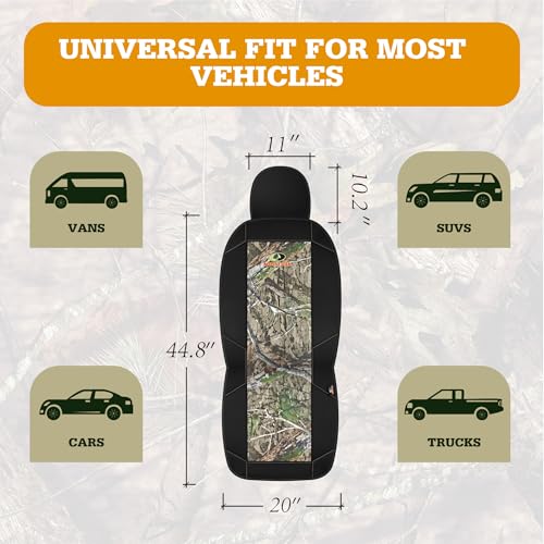Mossy Oak Camo Seat Covers Low Back - Premium Cotton Twill Car Seat Cover, Airbag Compatible, Universial Fit Most Front Seats - Official Licensed Product - color: Cotton Low Back