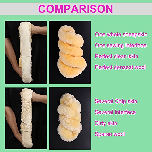 Plush Fuzzy Wool Sheepskin Car Steering Wheel Cover for Girls Women, Protector Universal Car Auto Steering Wheel 14 1/2-15 1/2inchs (Tangerine) - color: Tangerine