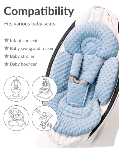 Generic Infant Insert Compatible with Mamaroo Swing & Graco Swing and Infant Car Seat, Newborn Insert Baby Head Body Support, Reversible Design, Breathable Soft Fabric, 1Pcs - Dots, Dark Blue - color: Dots, Dark Blue