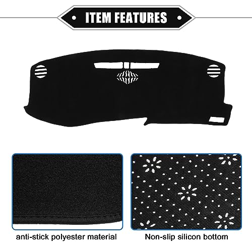 Dashboard Cover Compatible for Cadillac XT5 2016-2020, Non-Slip Polyester Black Dash Cover Mat Dash Board Protector Cover