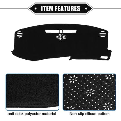 Dashboard Cover Compatible for Cadillac XT5 2016-2020, Non-Slip Polyester Black Dash Cover Mat Dash Board Protector Cover