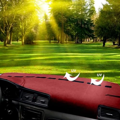 Leather Dash Board Cover mat Compatible with Toyota Camry（HUD） 2021-2023，Sun Protection Dashboard Cover，Car Interior （red） - size: Compatible with Camry（HUD） 2021-2023