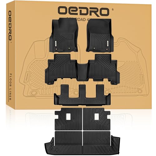 OEDRO Floor Mats Cargo Liner with 3rd Backrest Mats Fit for 2013-2024 Toyota 4Runner 7-Seater, Custom Fit TPE All Weather Floor Liners Trunk Mat for 4Runner Accessories, Car Mat Full Set, Black - style: 13-24 4Runner Full Set W/ Backrest Mat 7 Seats