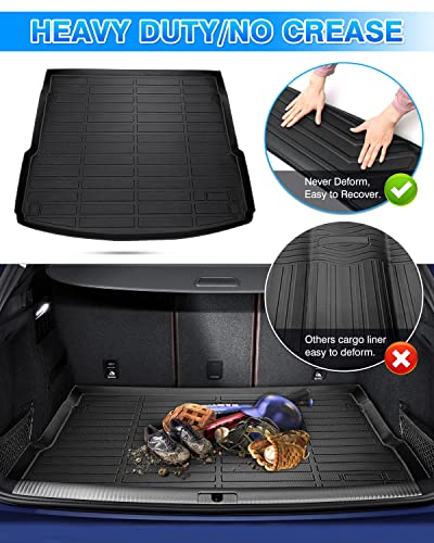 Cartist Cargo Liner Compatible with 2018-2023 2024 2025 Audi Q5 / SQ5 (No Hybrid Models) All Weather Trunk Mat High Side Waterproof Black TPE - size: 1)Audi Q5 / SQ5 (No Hybrid Models)【2018-2025】