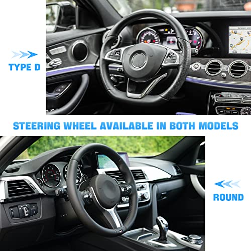 Bling Steering Wheel Cover, Universal 15 Inch Soft PU Leather with Colorful Rhinestones, Crystal Diamond Elastic Steering Wheel Protector, Sparkly Auto Accessories for Women Girl (Brown)