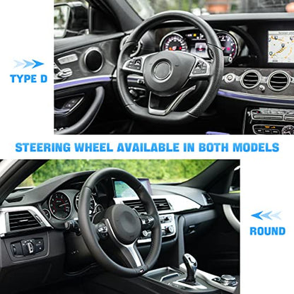 Bling Steering Wheel Cover, Universal 15 Inch Soft PU Leather with Colorful Rhinestones, Crystal Diamond Elastic Steering Wheel Protector, Sparkly Auto Accessories for Women Girl (Brown)
